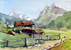 Swiss mountain farmland